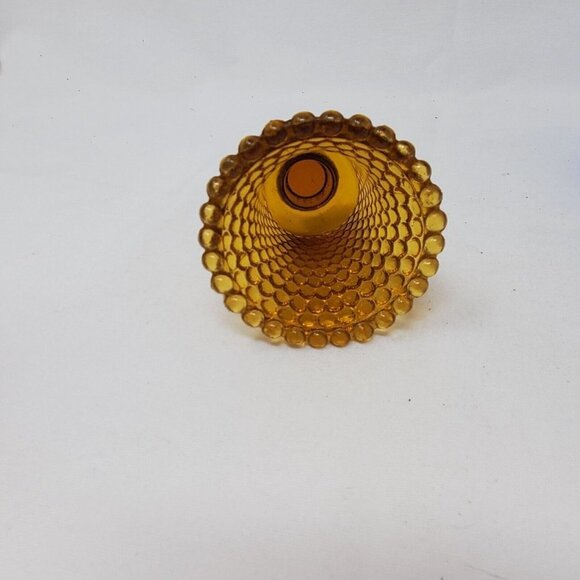 Vintage HOMCO Amber Gold Red Blue HOBNAIL Pattern Votive Peg Cup - Picture 9 of 11